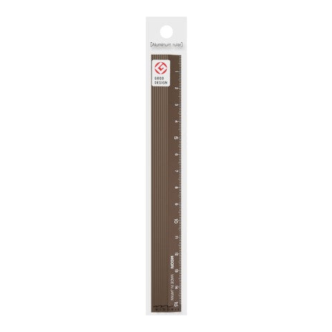 ALUMINUM RULER 15CM BROWN