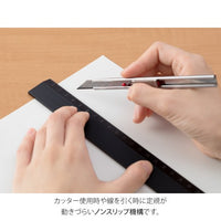 ALUMINUM RULER 30CM NON-SLIP BLACK