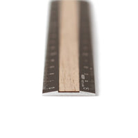 ALUMINUM WOODEN RULER 15CM BROWN