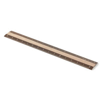 ALUMINUM WOODEN RULER 15CM BROWN