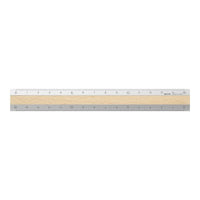 ALUMINUM WOODEN RULER 15CM LIGHT BROWN