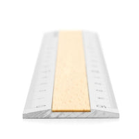 ALUMINUM WOODEN RULER 15CM LIGHT BROWN