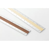 ALUMINUM WOODEN RULER 15CM LIGHT BROWN