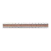 ALUMINUM WOODEN RULER 15CM DARK BROWN A