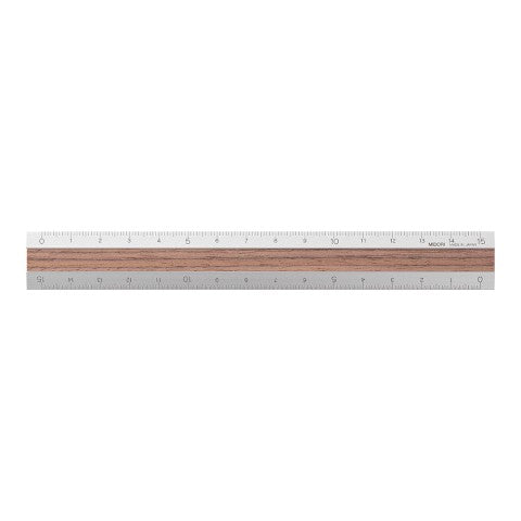ALUMINUM WOODEN RULER 15CM DARK BROWN A