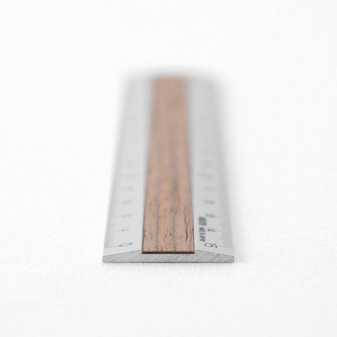 ALUMINUM WOODEN RULER 15CM DARK BROWN A