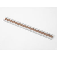 ALUMINUM WOODEN RULER 15CM DARK BROWN A