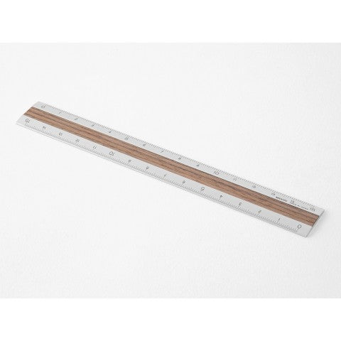ALUMINUM WOODEN RULER 15CM DARK BROWN A