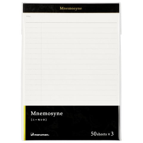 MNEMOSYNE NOTEPAD A5 8MM RULED WITH A VERTICAL LINE