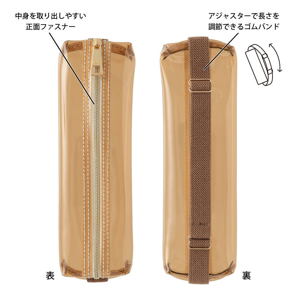 BOOK BAND PEN CASE B6 - A5 BROWN CLEAR × BROWN (41854006)