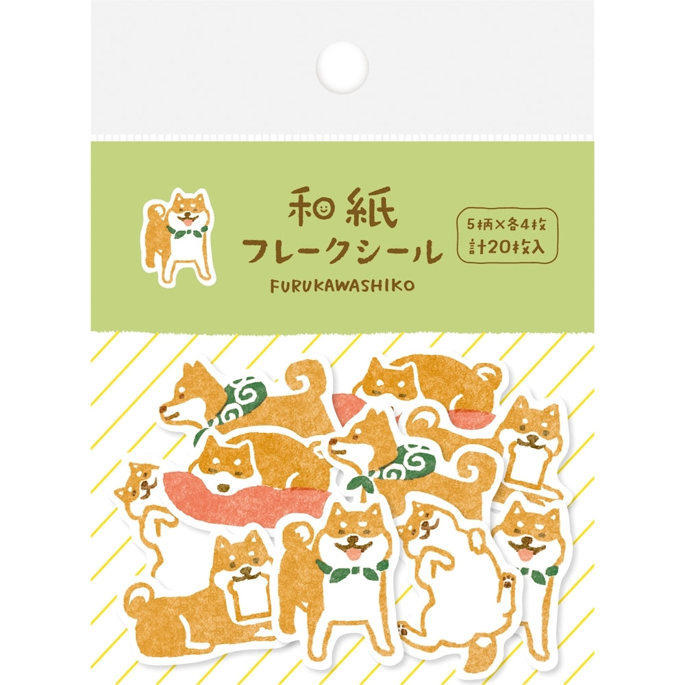 WASHI FLAKE STICKERS SHIBA INU (QSA290)