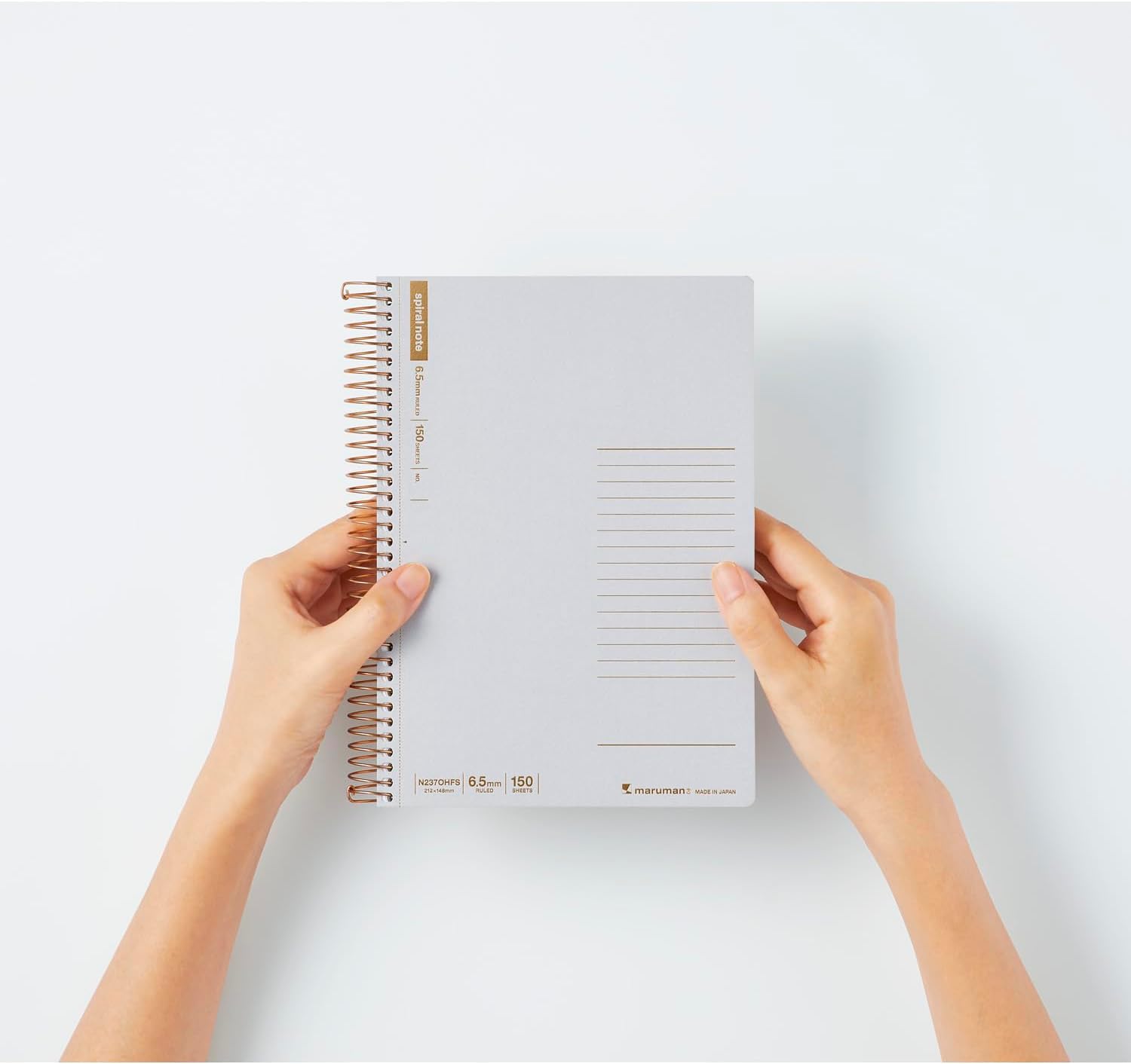 SPIRAL NOTE BASIC NOTEBOOK A5 LINE 6.5MM 150 SHEETS GREY (N237OHFS-51)