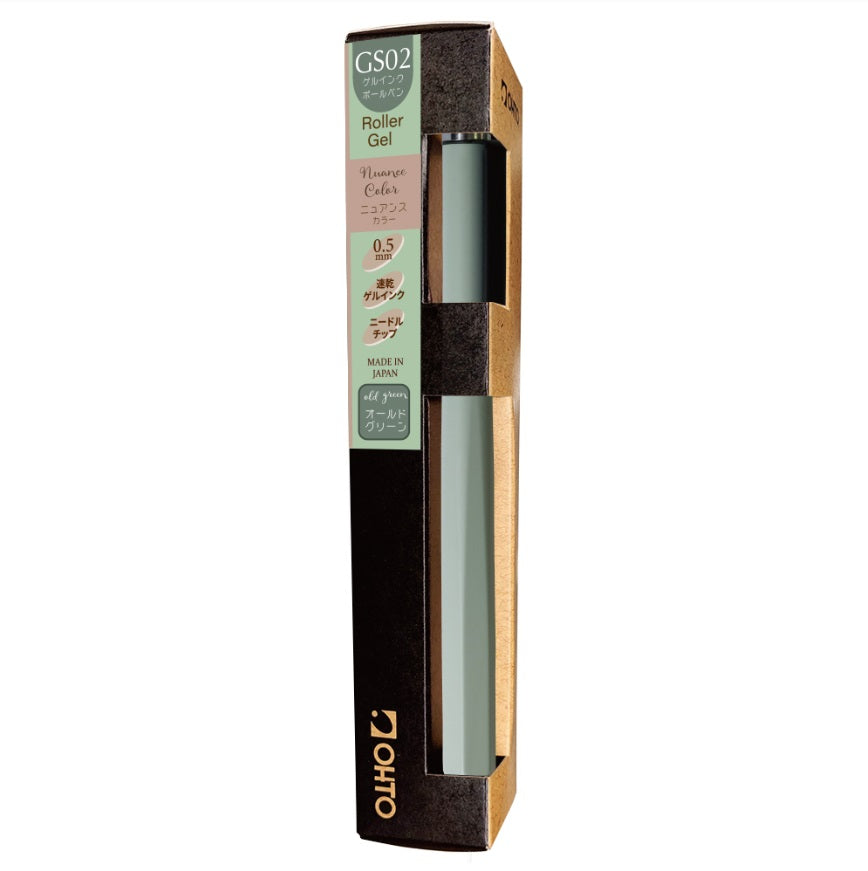 RETRACTABLE ROLLER GEL PEN GS02 OLD GREEN (GS02-05-GR)