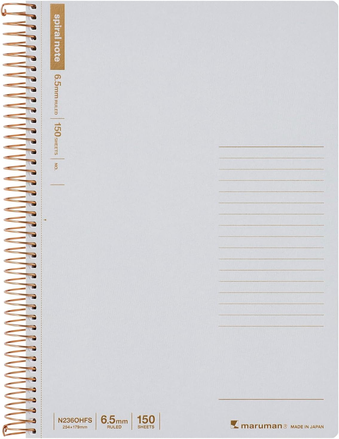 SPIRAL NOTE BASIC NOTEBOOK B5 LINE 6.5MM 150 SHEETS GREY (N236OHFS-51)