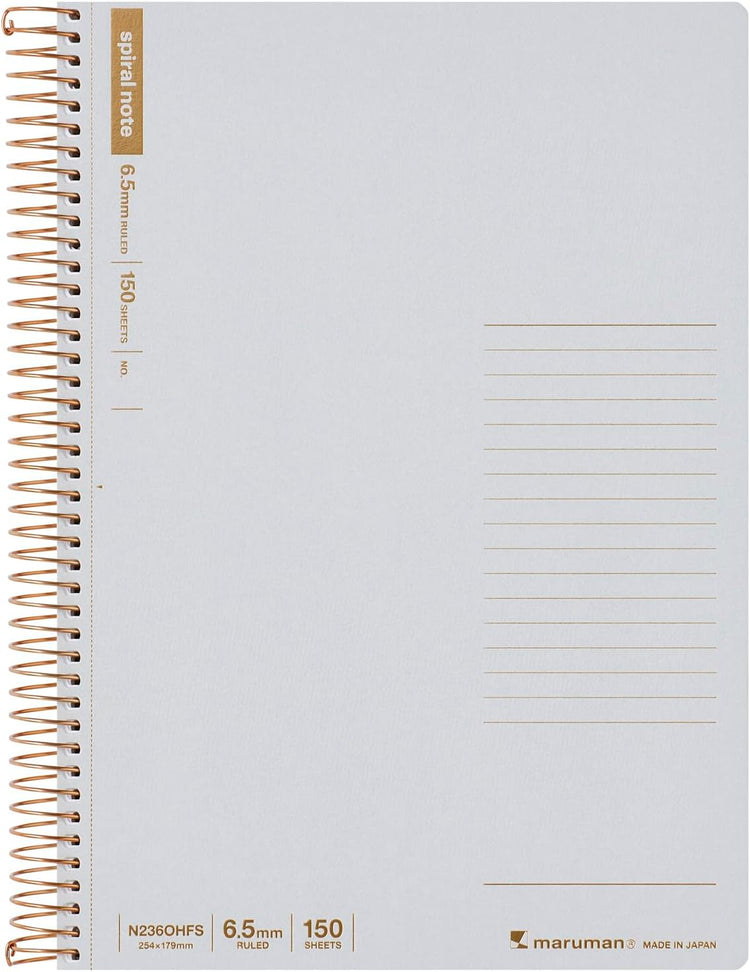 SPIRAL NOTE BASIC NOTEBOOK B5 LINE 6.5MM 150 SHEETS GREY (N236OHFS-51)