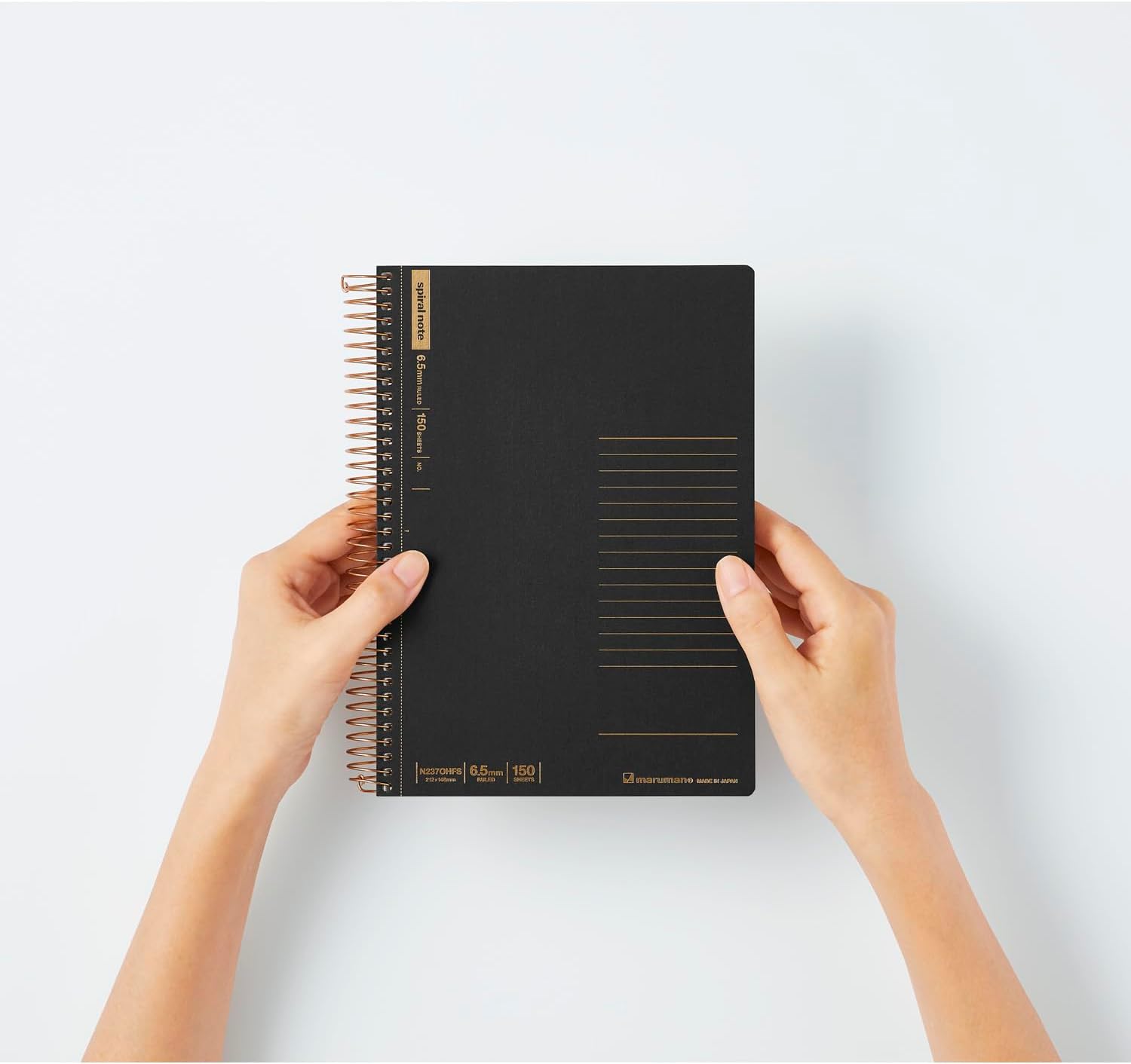 SPIRAL NOTE BASIC NOTEBOOK A5 LINE 6.5MM 150 SHEETS BLACK (N237OHFS-05)