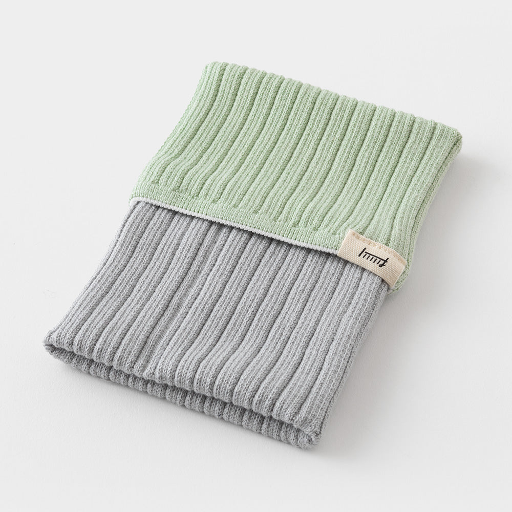 KNITTED BOOK COVER HARAMAKI A6-B6 TWO-TONE GREEN (62354006)