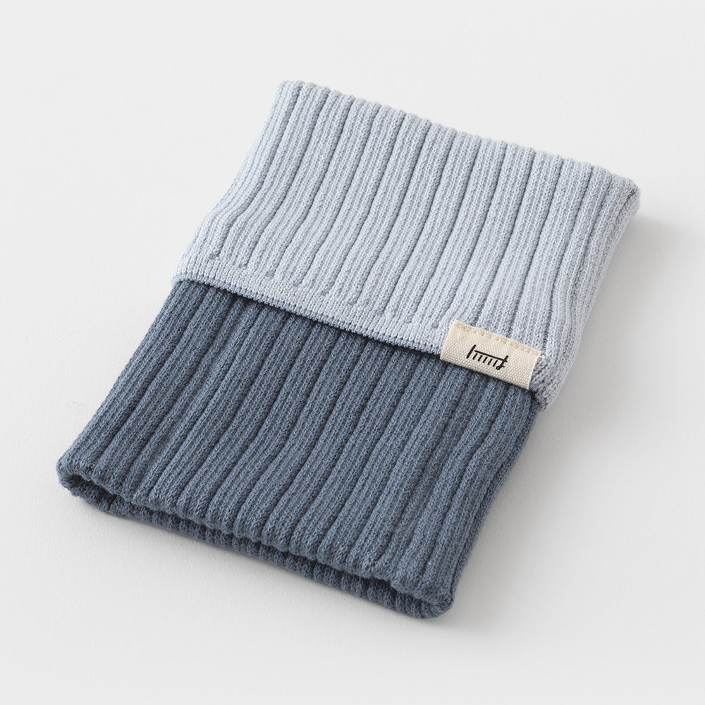 KNITTED BOOK COVER HARAMAKI A6-B6 TWO-TONE LIGHT BLUE B (62355006)