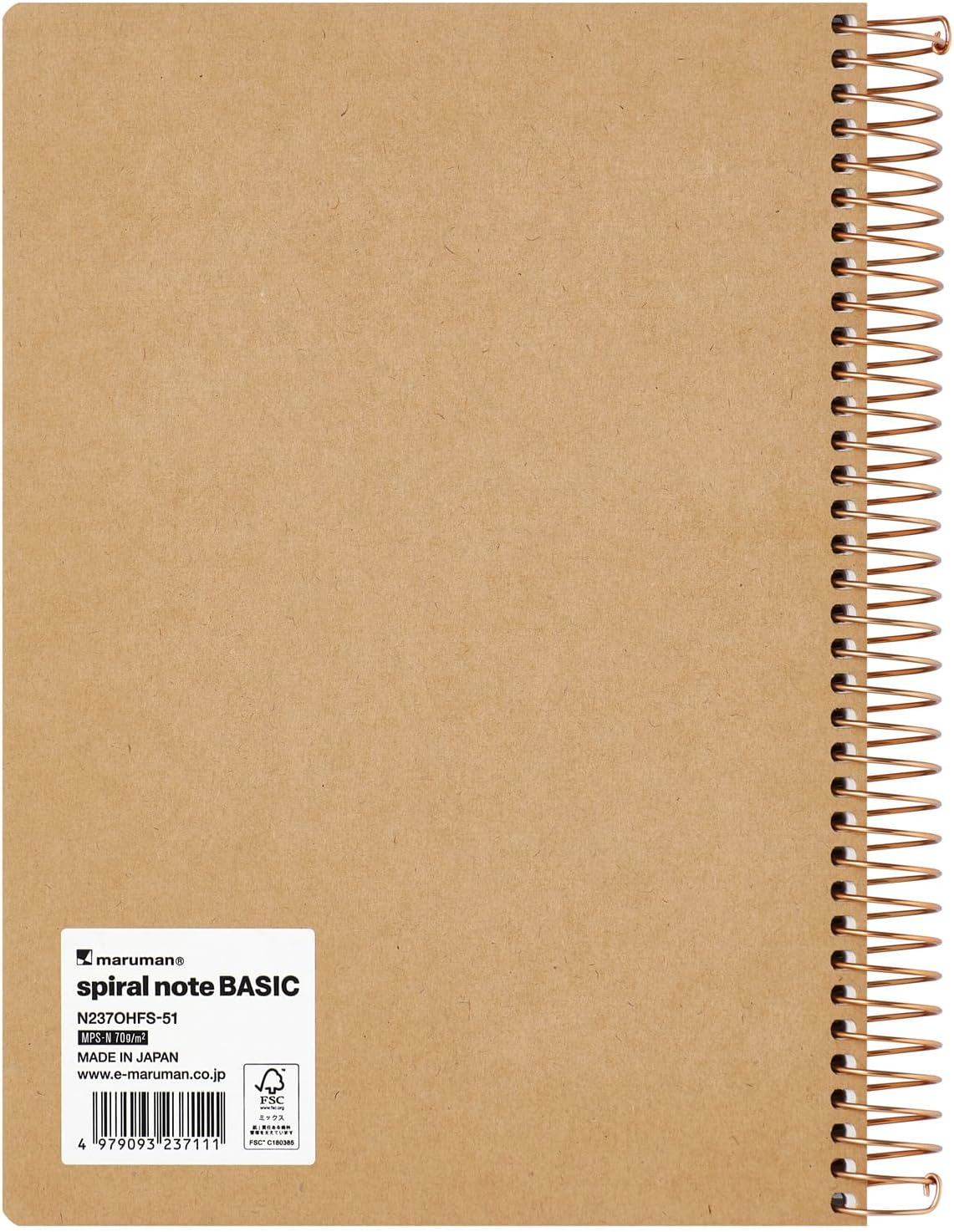 SPIRAL NOTE BASIC NOTEBOOK A5 LINE 6.5MM 150 SHEETS GREY (N237OHFS-51)