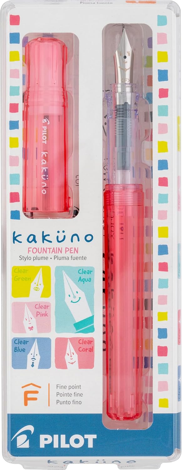 KAKUNO FOUNTAIN PEN FINE NIB CORAL