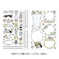 YURU LOG DECORATION STICKER 2 SHEETS SWEETS & ANIMALS (82726006)