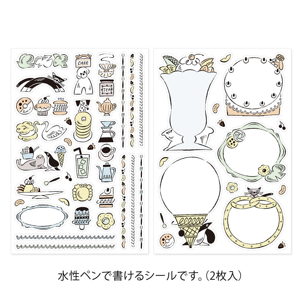YURU LOG DECORATION STICKER 2 SHEETS SWEETS & ANIMALS (82726006)