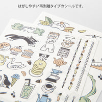 YURU LOG DECORATION STICKER 2 SHEETS SWEETS & ANIMALS (82726006)