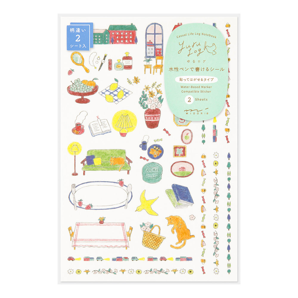 YURU LOG DECORATION STICKER 2 SHEETS DAILY LIFE (82727006)
