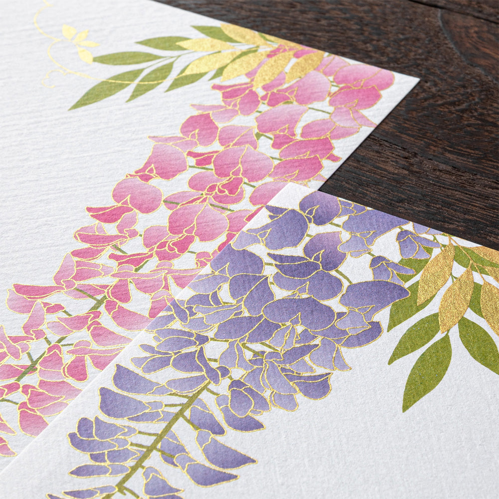 LETTER PAD 951 FOUR DESIGNS SILK-PRINTING WISTERIA S2