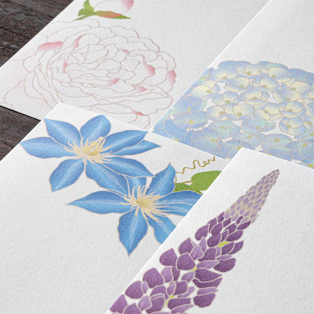 MESSAGE LETTER PAD 603 FOUR DESIGNS SUMMER FLOWERS S5