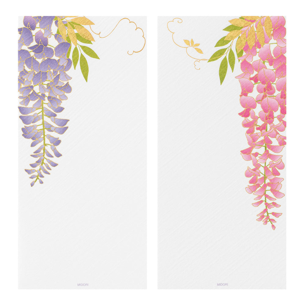 MESSAGE LETTER PAD 604 SET SILK-PRINTING WISTERIA S2