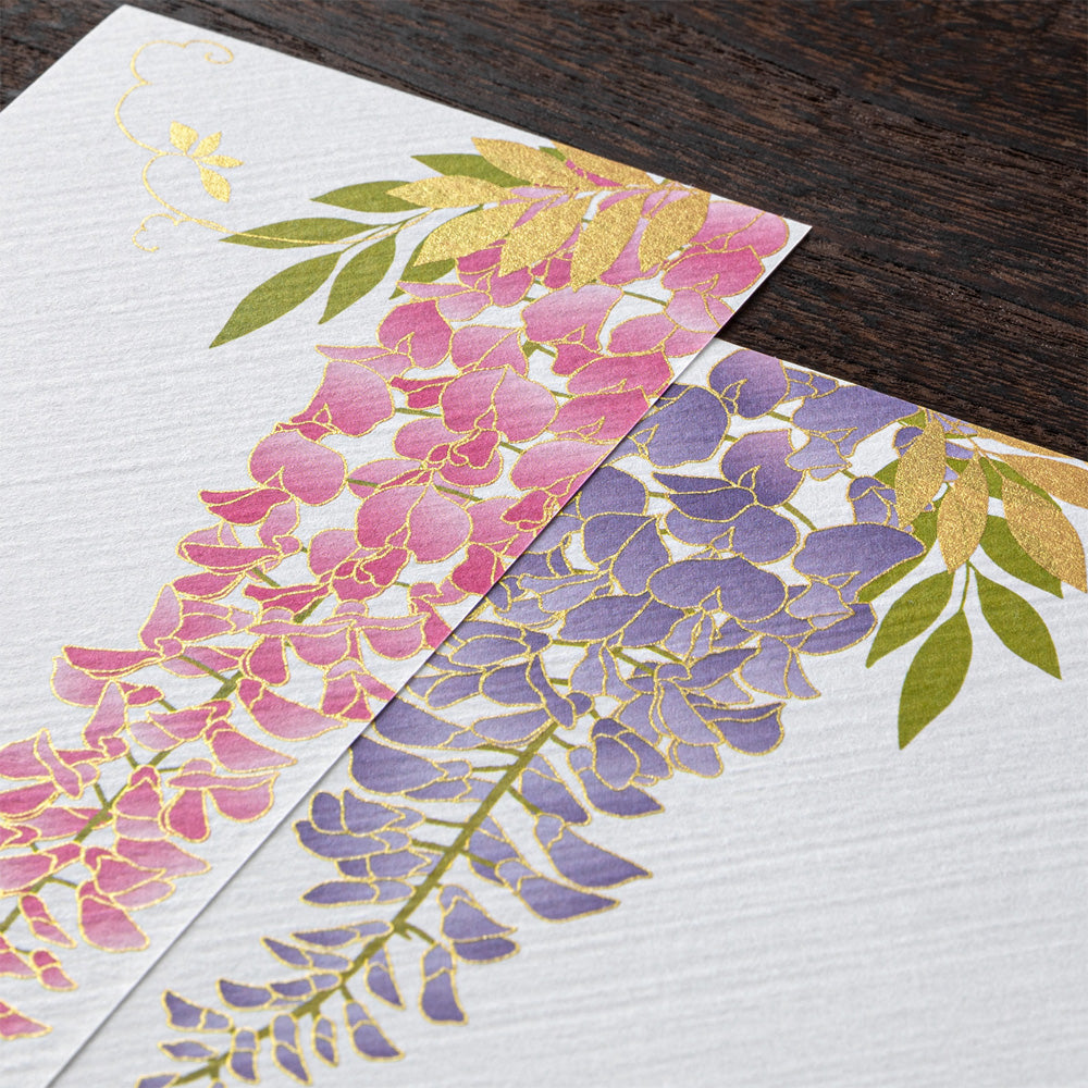 MESSAGE LETTER PAD 604 SET SILK-PRINTING WISTERIA S2