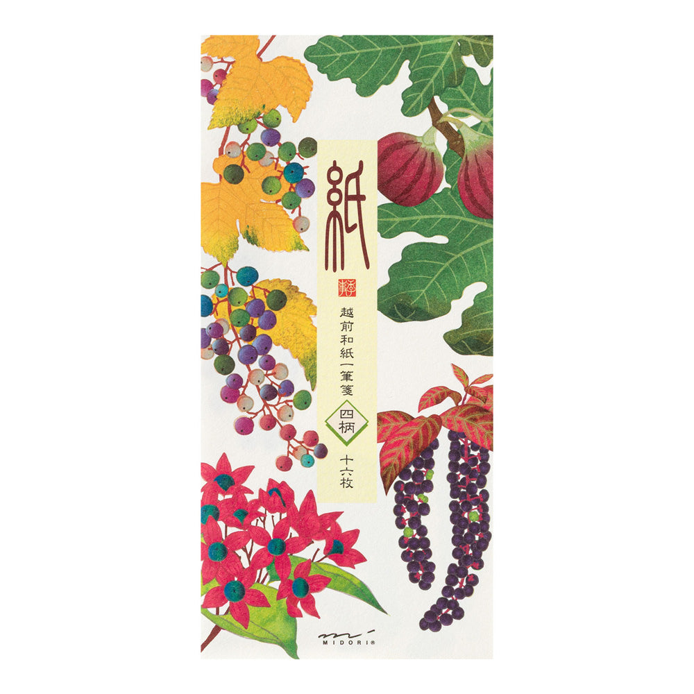 MESSAGE LETTER PAD 609 FOUR DESIGNS AUTUMN FRUITS S3 (89609006)
