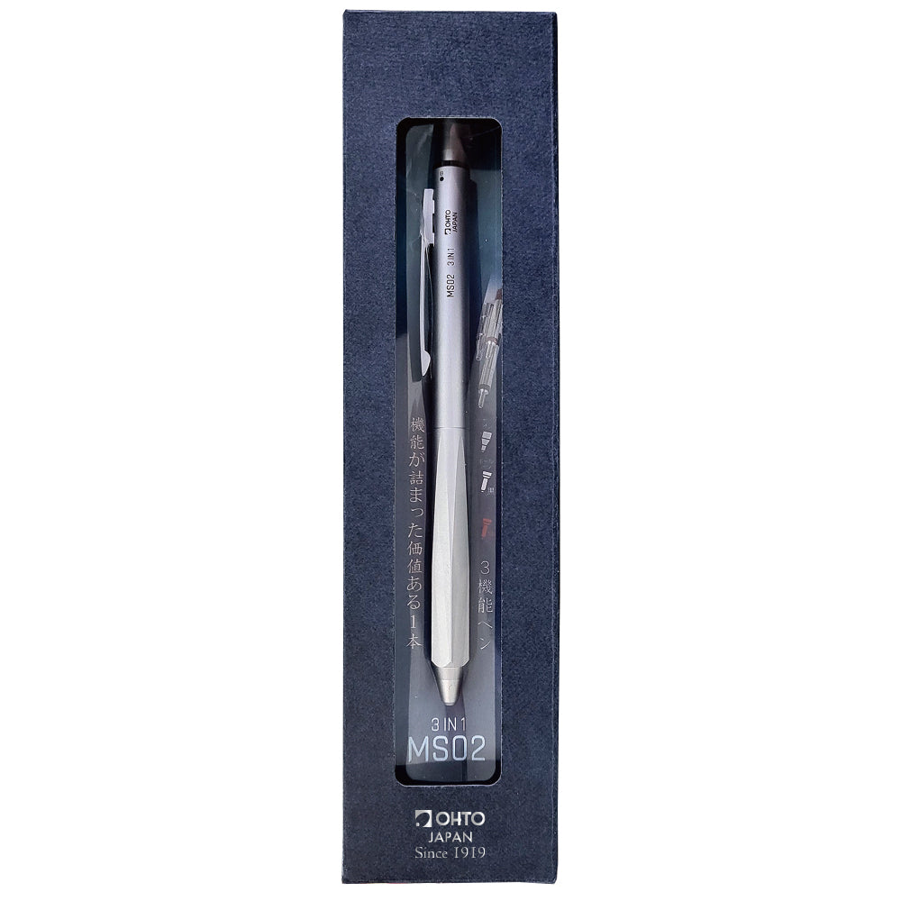 OHTO MULTI FUNCTION PEN 3 IN 1 SILVER (MS02-MF3-SV)